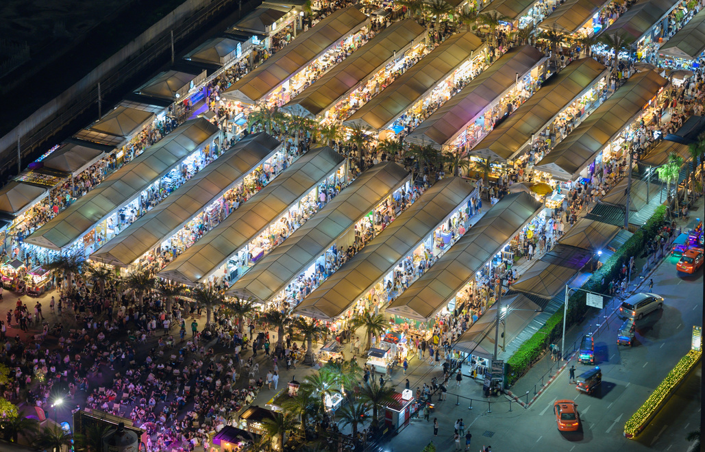 Night market Jodd fair bangkok thailand